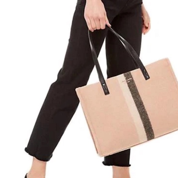 Kate Spade Washington Square Mega Sam Tote beige tan black wool - Picture 1 of 16